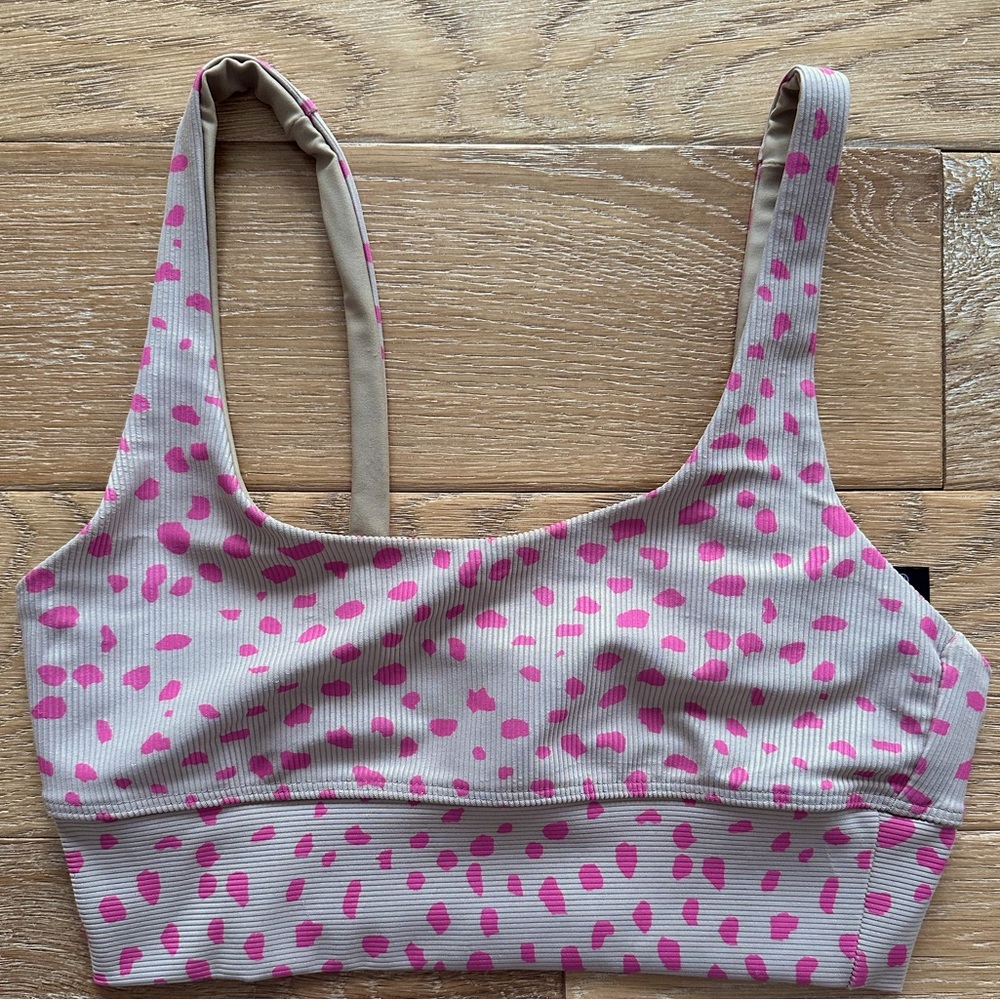 NWOT Beach Riot top pink/nude leopard print